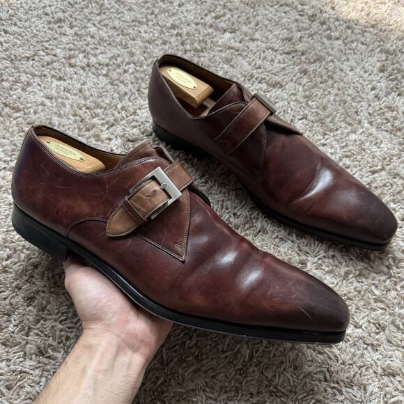 Magnanni Marco II Single Monk Strap Brown Leather Dress Shoes Men\'s Size 13 M main image 10